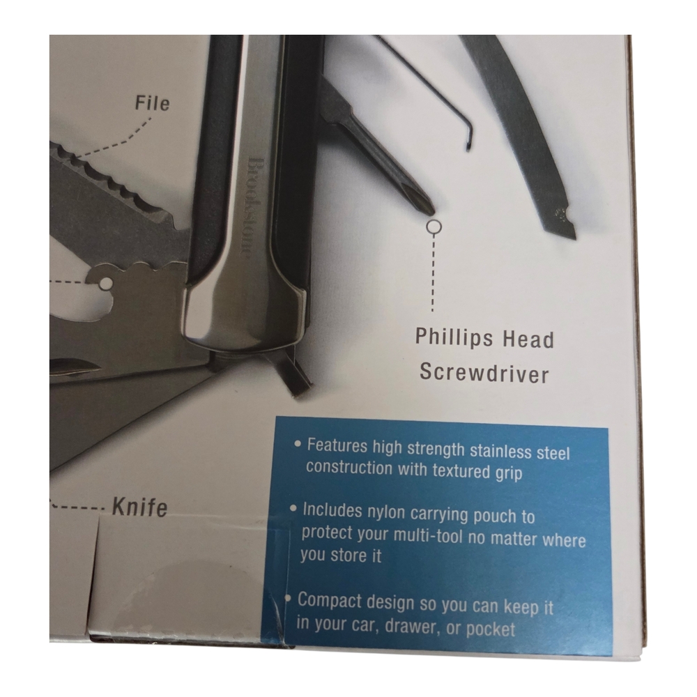Brookstone 10 In 1 Stainless Steel Hammer Multi Tool Camping Survival Must Have - Picture 4 of 11